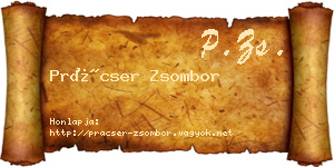 Prácser Zsombor névjegykártya